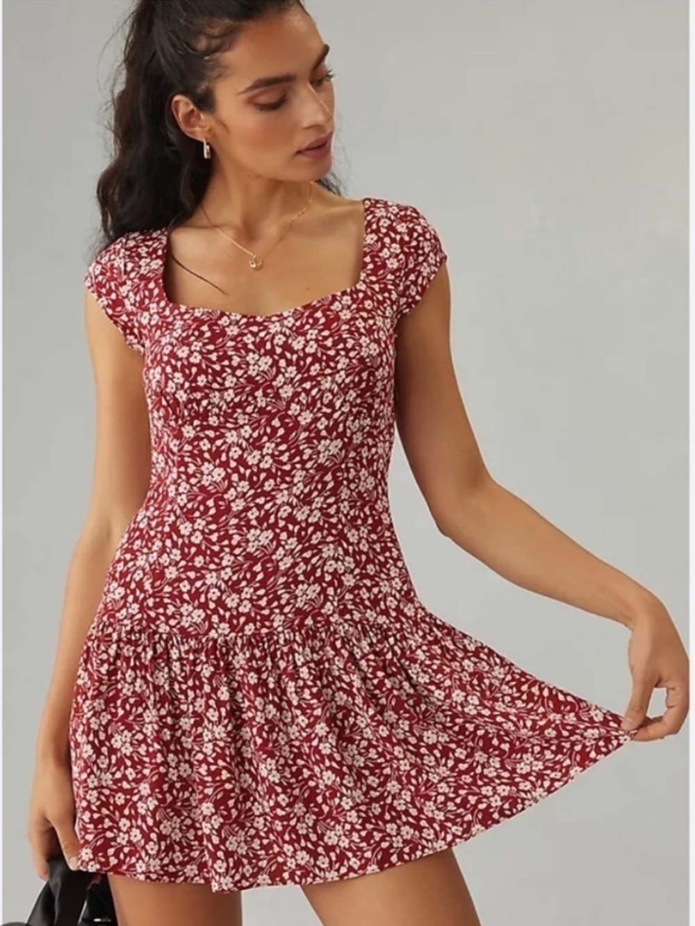 Reformation Olencia Dress in Flower Girl Red Floral Size 2 Anthropologie